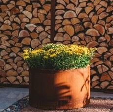 Elemental Harmony Corten Steel Flower Tub Flowerpot