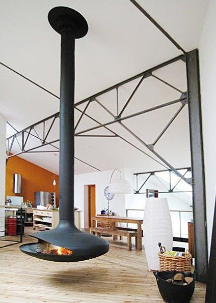 Indoor French Style Suspended Wood Burning Stoves