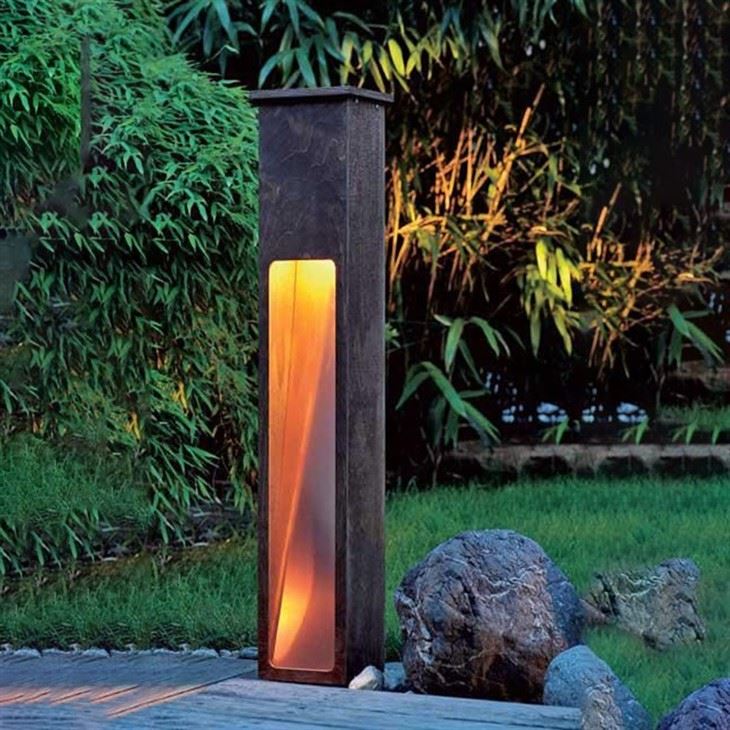 Steel Light Box Outdoor Corten Bollard Light